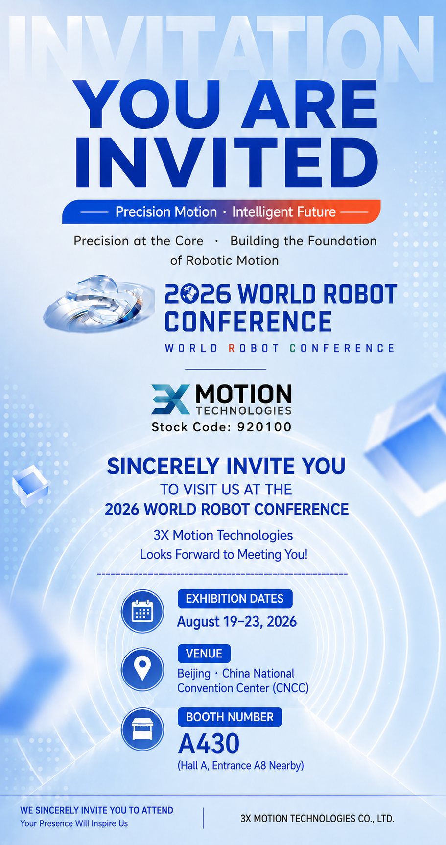 3X MOTION will be at WORLD ROBOT CONFERENCE 2026